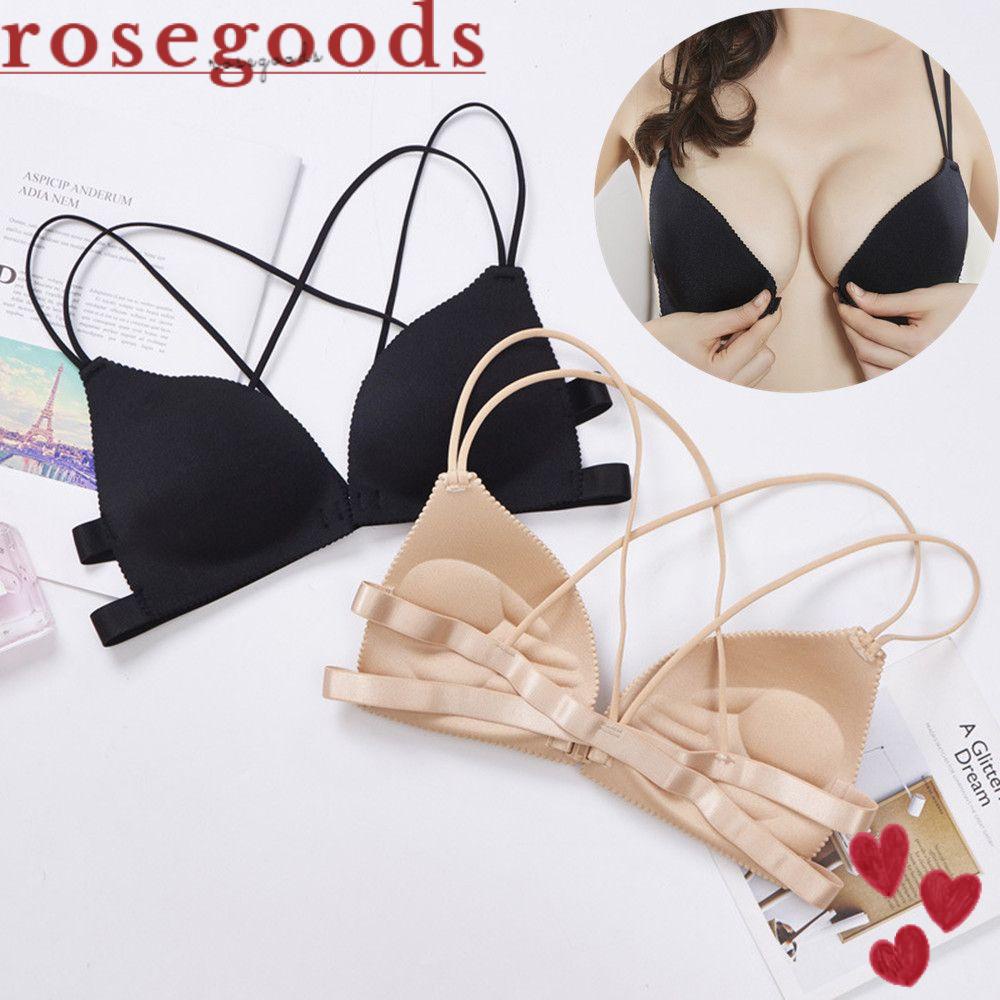 Áo Ngực Nữ Không Gọng Hình Tam Giác Cài Khóa Trước Thiết Kế Lưng Độc Đáo