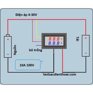 Đồng hồ LED đo dòng và áp DC 10A 100V