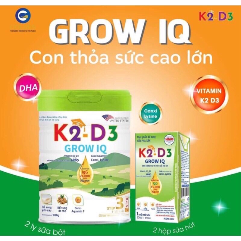 Sữa dinh dưỡng y dược  K2D3 phát triển chiều cao và trí não 900G