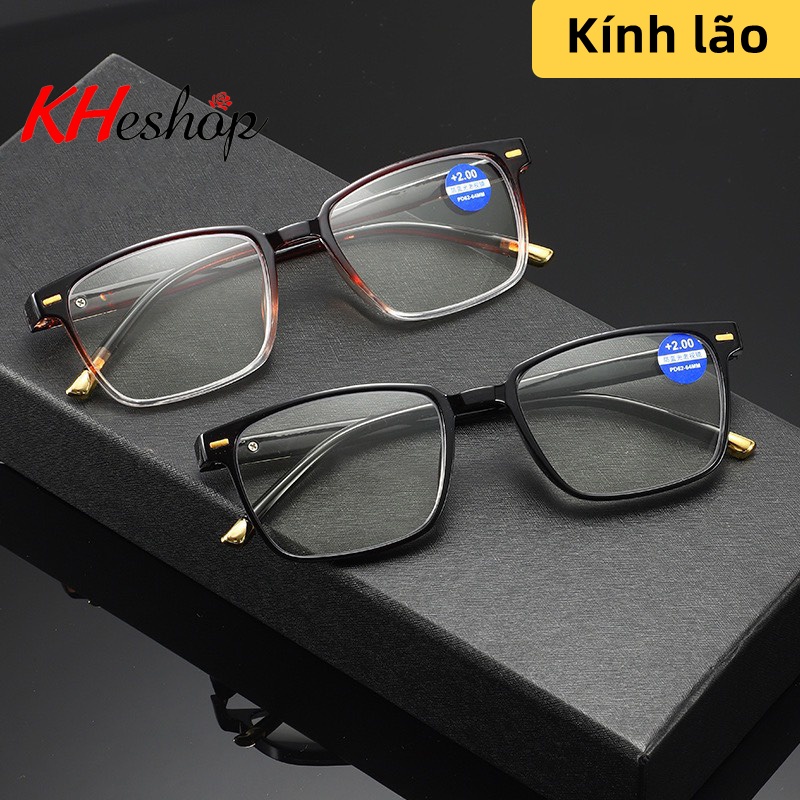 Kính lão gọng Hàn Quốc cổ điển có độ phân giải cao tròng vuông mã Y1208