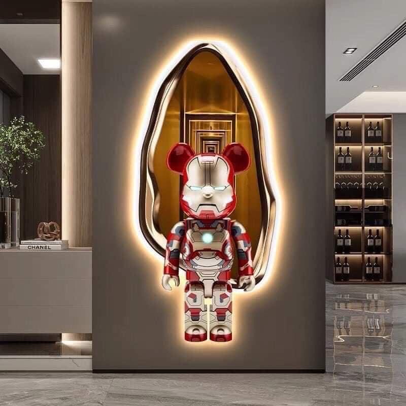 Tranh tráng gương chú gấu kaws toy treo tường/ Bearbrick
