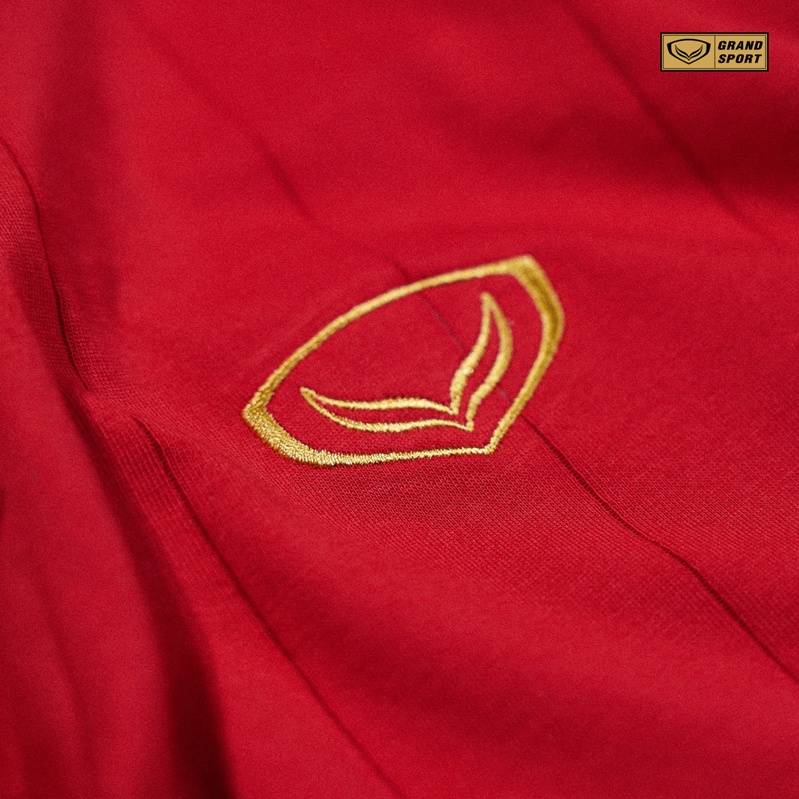 Áo Thun Unisex Cổ Động Logo Sao vàng thêu cao cấp chất liệu Cotton mịn màng thời trang Warrior12 Grand Sport Đỏ