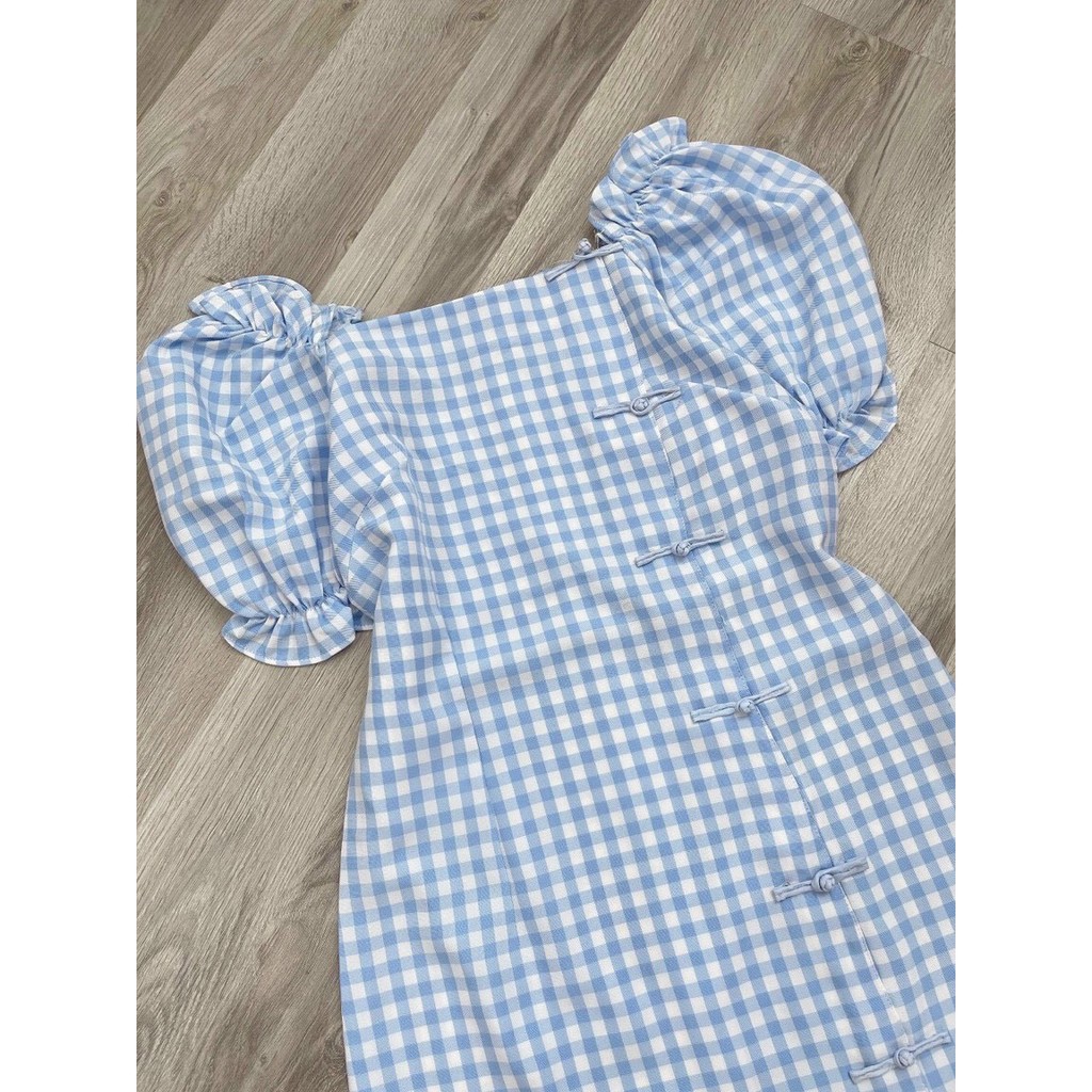 Đầm Body Bẹt Vai Caro Xanh Tay Ngắn Thiết Kế Kết Nút  Lạ Mắt Cực Xinh Cho Nữ Phong Cách Trẻ Trung Cá Tính. | BigBuy360 - bigbuy360.vn