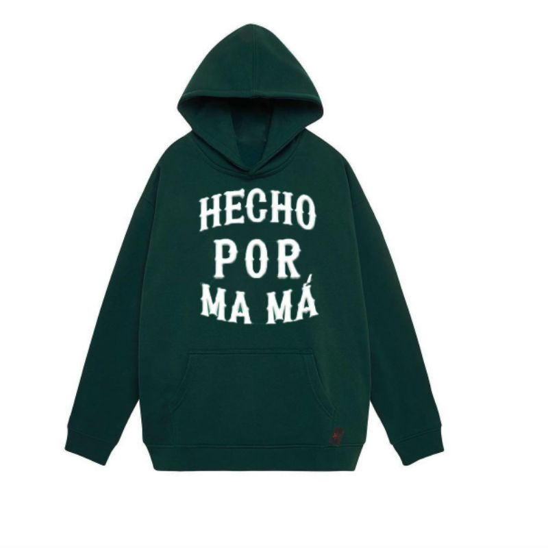 Áo khoác hoodie xanh rêu phù hợp nam nữ HECHOPOR MA MÁ