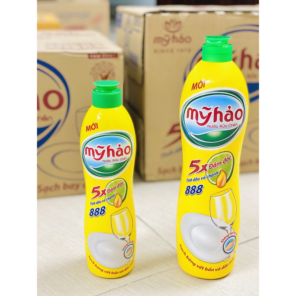 NƯỚC RỬA CHÉN MỸ HẢO 400G 800G 5X ĐẬM ĐẶC HƯƠNG CHANH, xà bông vệ sinh bát đĩa phòng bếp sạch rẻ chai lớn dish washing