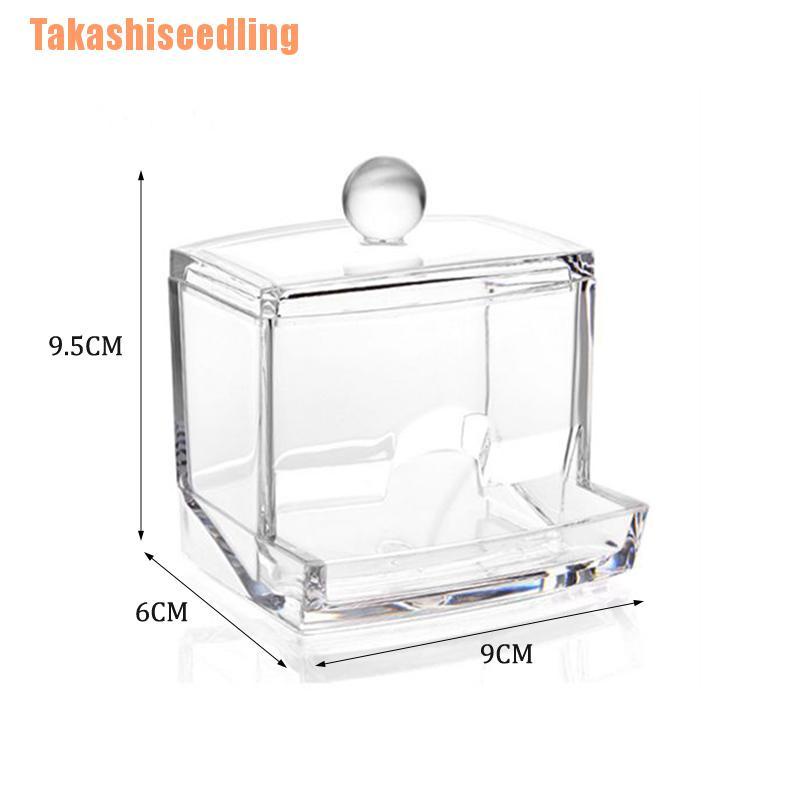 Hộp Nhựa Acrylic Trong Suốt Đựng Tăm Bông Trang Điểm Tiện Dụng