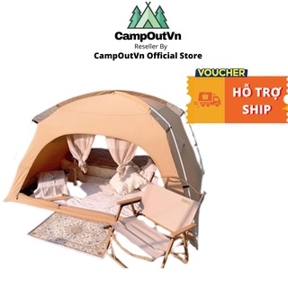 Lều cắm trại Visionpeaks dã ngoại cắm trại lều 4 người vải Tc canvas chống thấm,nóng Campoutvn A260