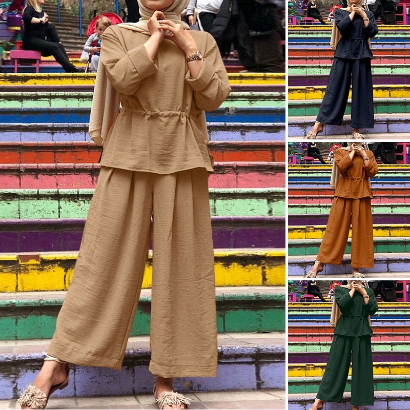 Zanzea Set Đồ Thời Trang Phong Cách Hồi Giáo Cho Nữ