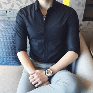 Áo sơ mi nam đen 💚𝗙𝗥𝗘𝗘𝗦𝗛𝗜𝗣💚 - Sơ mi đen đẹp, thanh lịch, sang trọng, dành cho công sở, đi tiệc, đi chơi