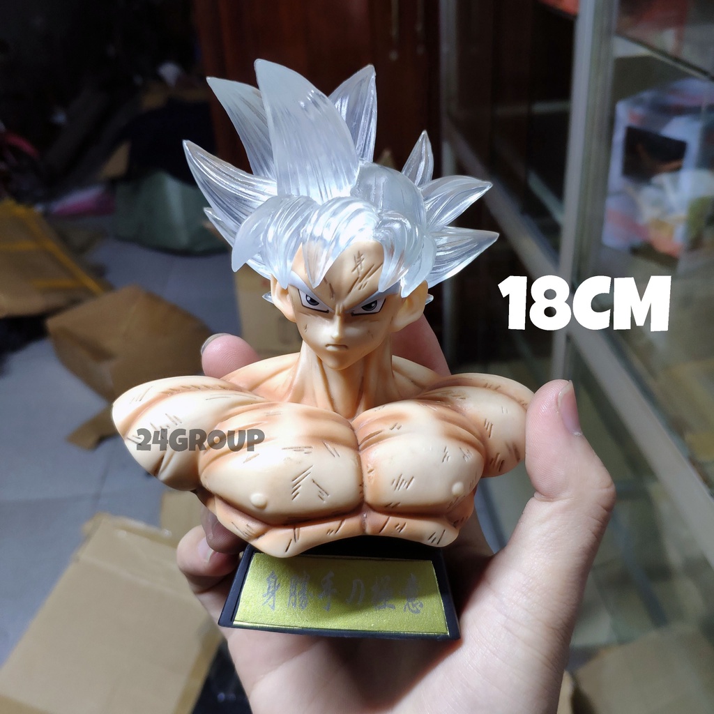 Tượng mô hình goku bán thân vô cực đầu phát sáng đồ chơi songoku bản năng vô cực ultra instinct dragonball dragon ball