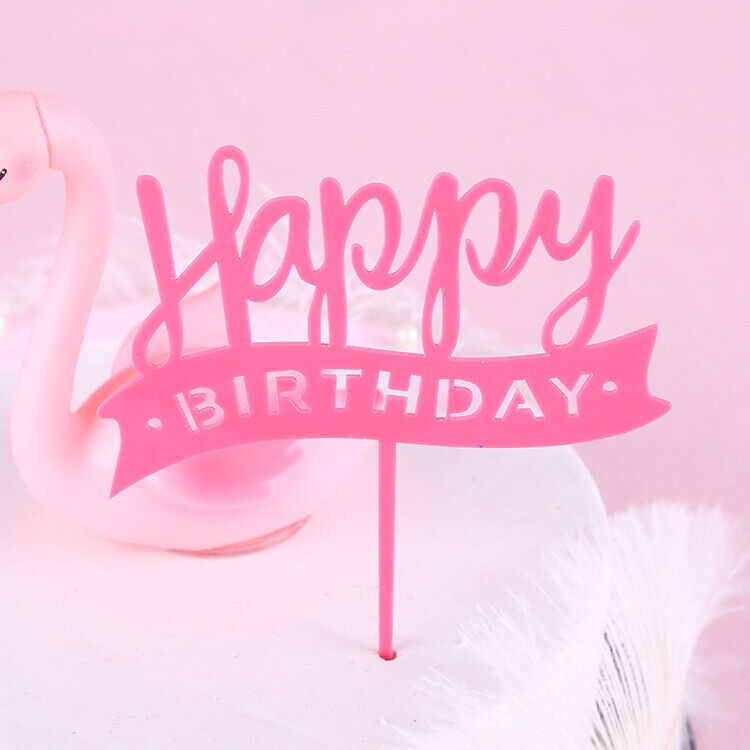 Chữ Happy Birthday Bằng Acrylic Cắm Trang Trí Bánh Kem
