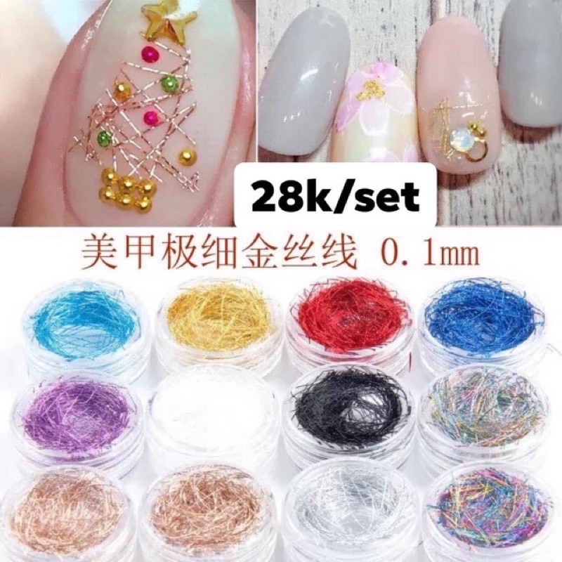 Set nhũ sợi kim tuyến 12 hũ