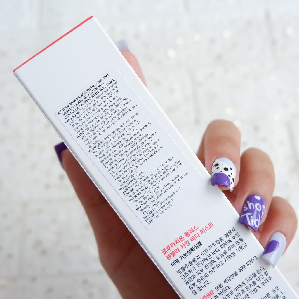 Xịt giảm mụn lưng, dưỡng trắng cơ thể Angel's Liquid Glutathione Plus Centella Calming Body Mist 150ml NPP Shoptido | BigBuy360 - bigbuy360.vn