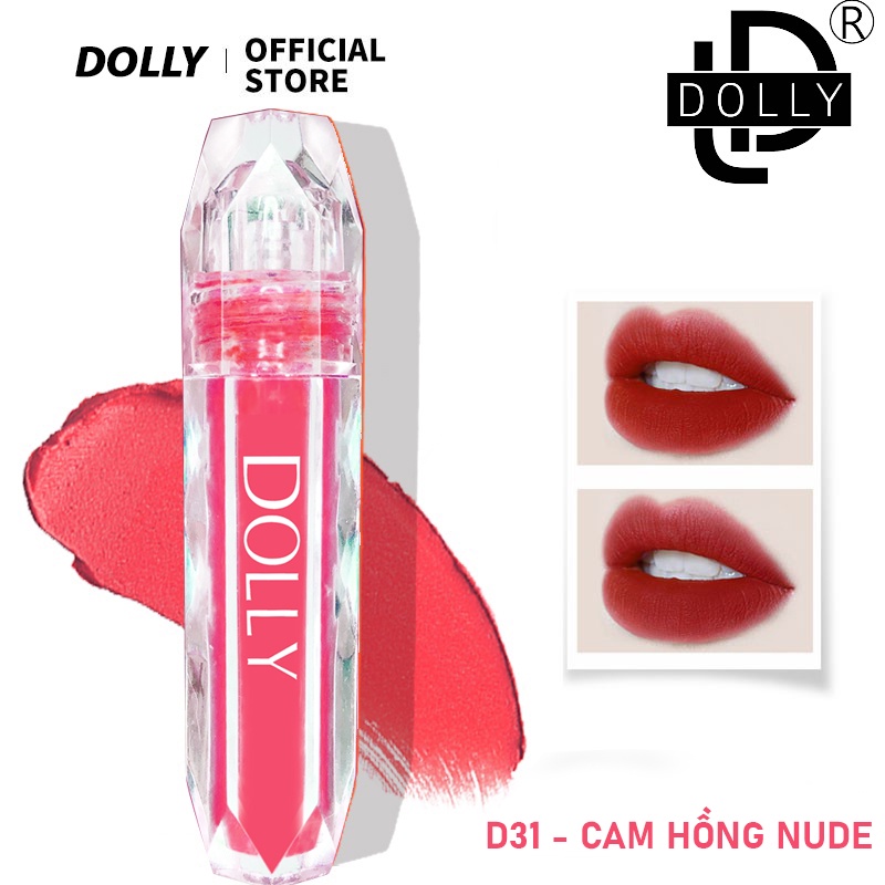 Son dolly diamond D31 - CAM HỒNG NUDE, son kem lì không trôi giá rẻ tặng 1 dưỡng môi khi mua 3 cây