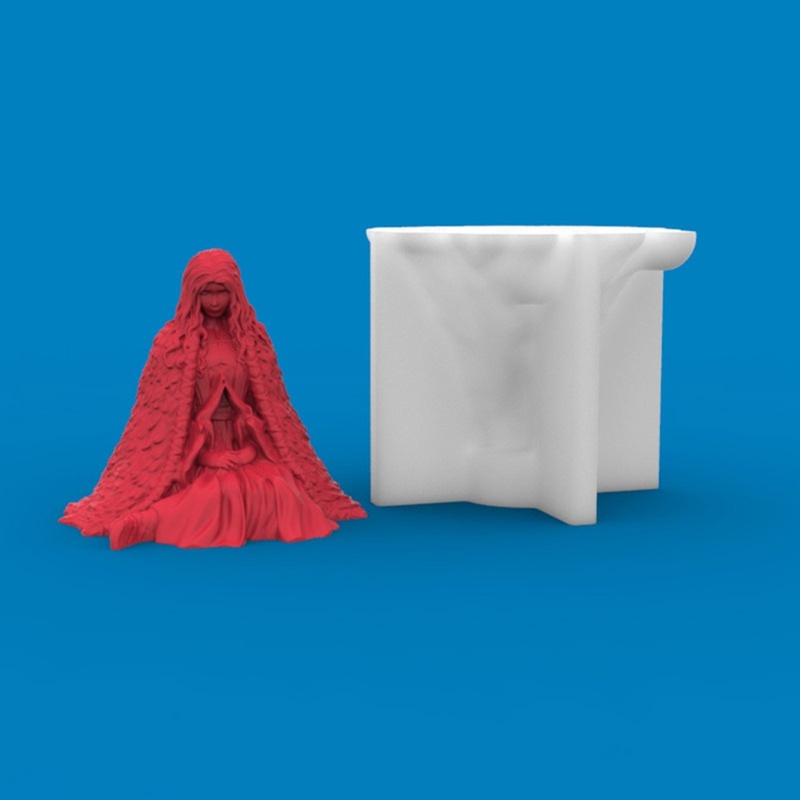 Khuôn Silicone Làm Nến Hình Phù Thủy Tuyết DIY