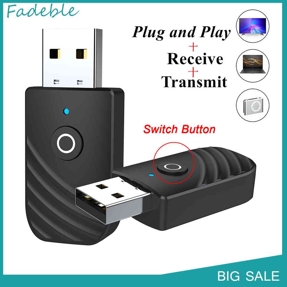 Thiết Bị Thu Phát Âm Thanh Bluetooth USB 5.0 3 Trong 1 Cho TV/PC/Tai Nghe Trên Xe Hơi