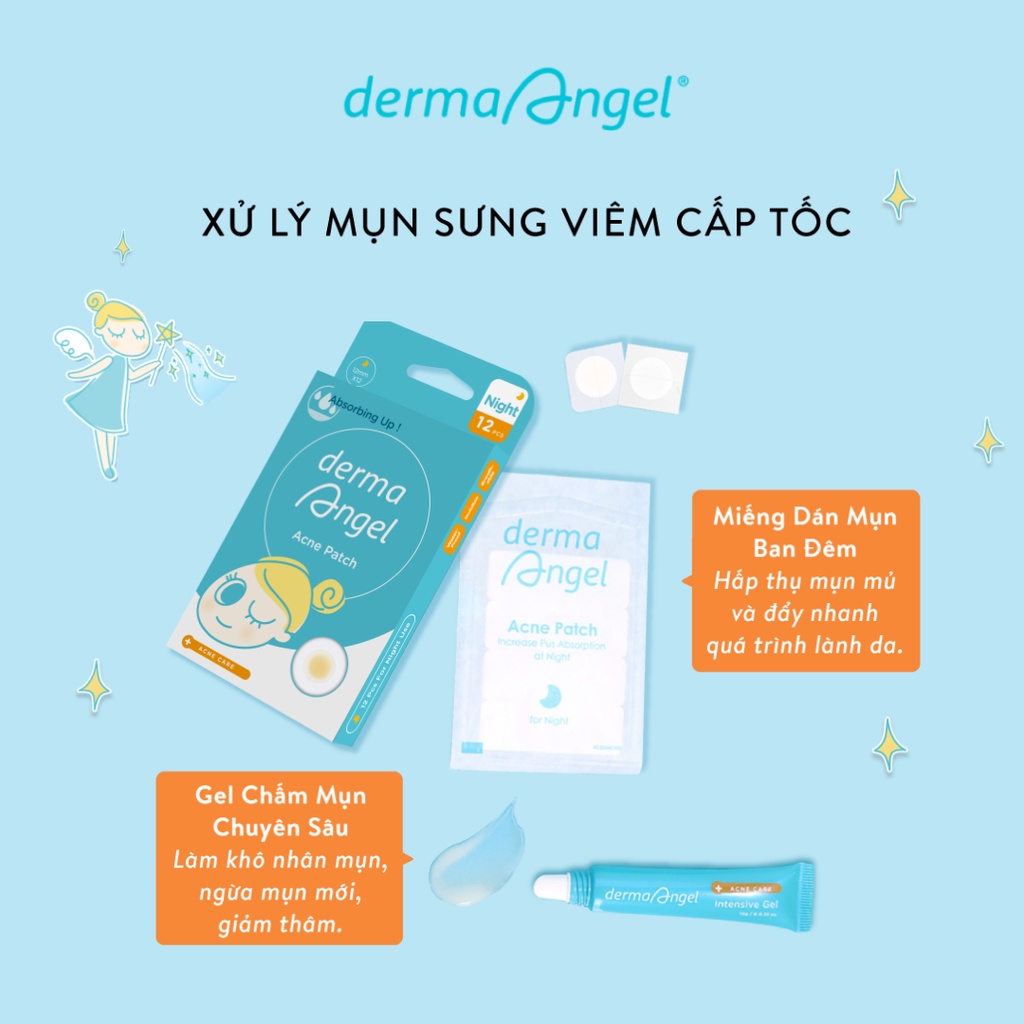 Miếng dán mụn Derma Angel dùng cho ban đêm (12 miếng) 15g