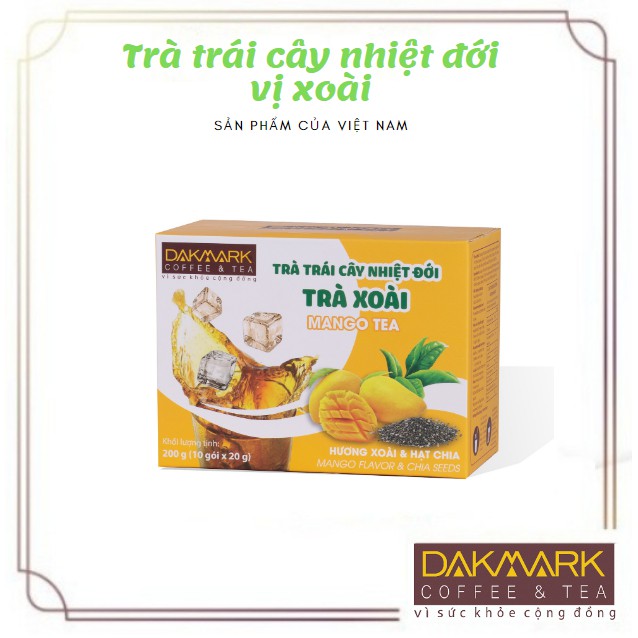 Trà trái cây vị Xoài DakMark - Trà trái cây hòa tan cùng hạt chia