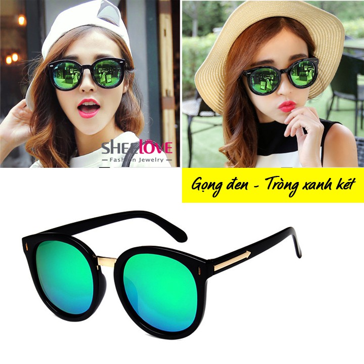 Kính mát nữ thời trang Hàn Quốc gọng mũi tên vàng tròng tráng gương nhiều màu Chống tia UV400 Mẫu mới 2019 K5016 | BigBuy360 - bigbuy360.vn