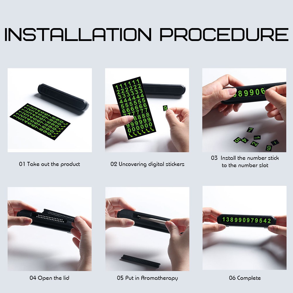 Thẻ đậu xe tạm thời kèm nhãn dán phát sáng ban đêm tiện dụng