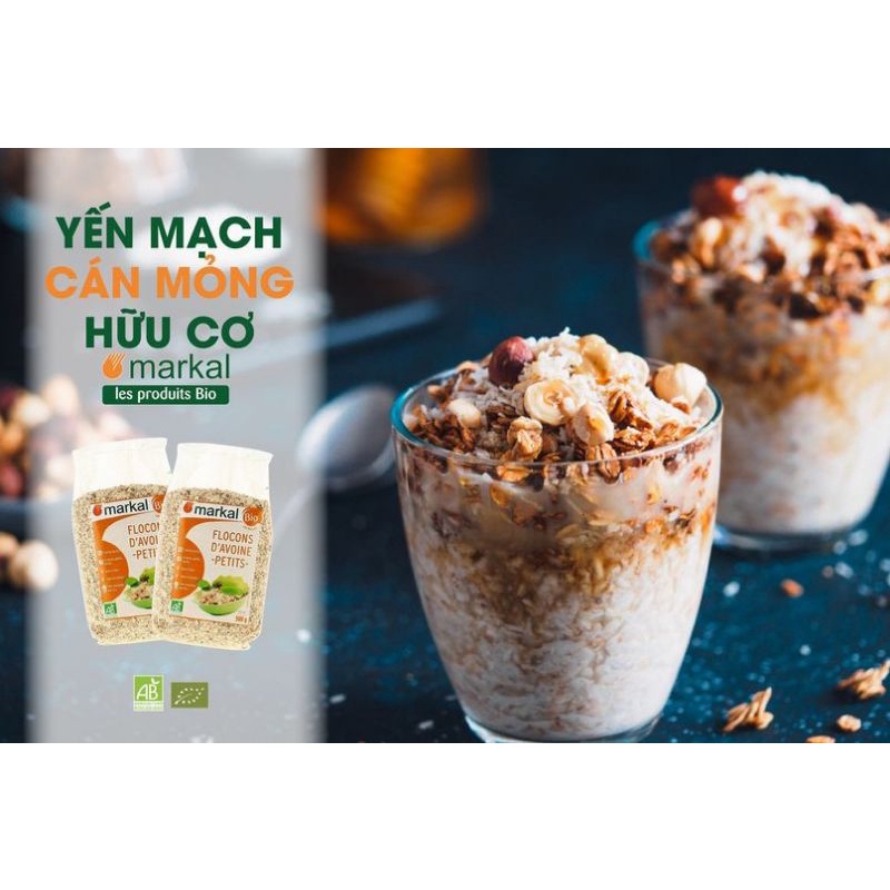 Yến mạch cán mỏng hữu cơ markal 500g