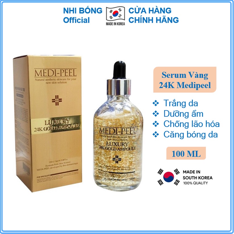 Serum vàng 24k dưỡng trắng da Gold MEDIPEEL làm trắng da chống lão hóa tái tạo và săn chắc da Hàn Quốc 100ml