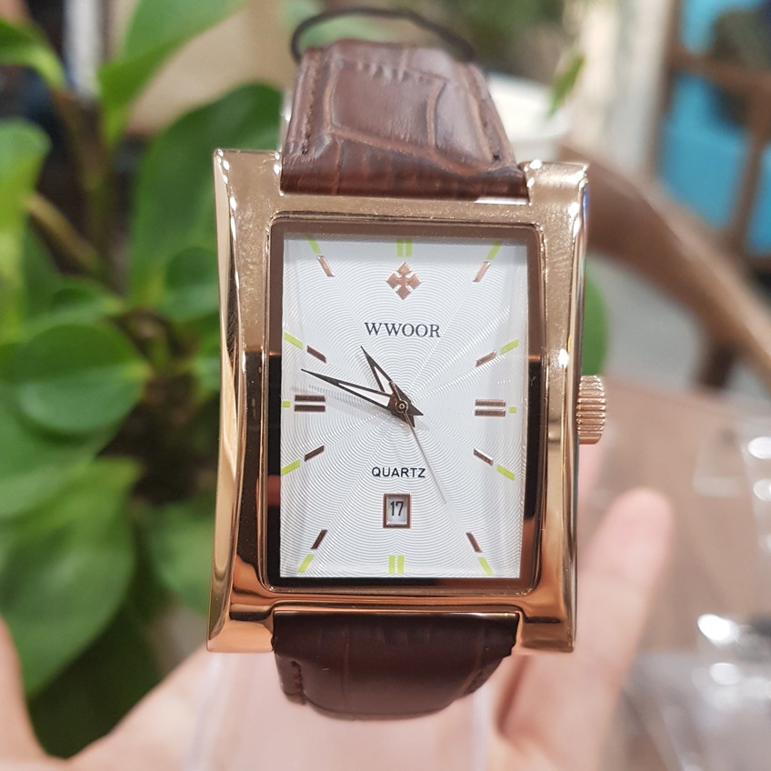 Đồng Hồ Nam Mặt Vuông Chống Nước Chống Xước Chính Hãng WWOOR Tony Watch 68