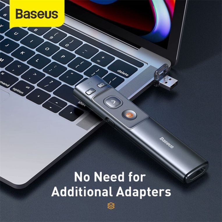 Dụng cụ chiếu laser Baseus không dây USB Type C điều khiển từ xa dùng để thuyết trình Powerpoint PPT