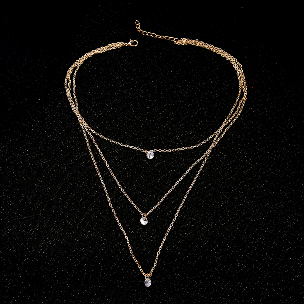 SF Vòng Cổ Choker Nhiều Lớp Đính Đá Thời Trang Cho Nữ