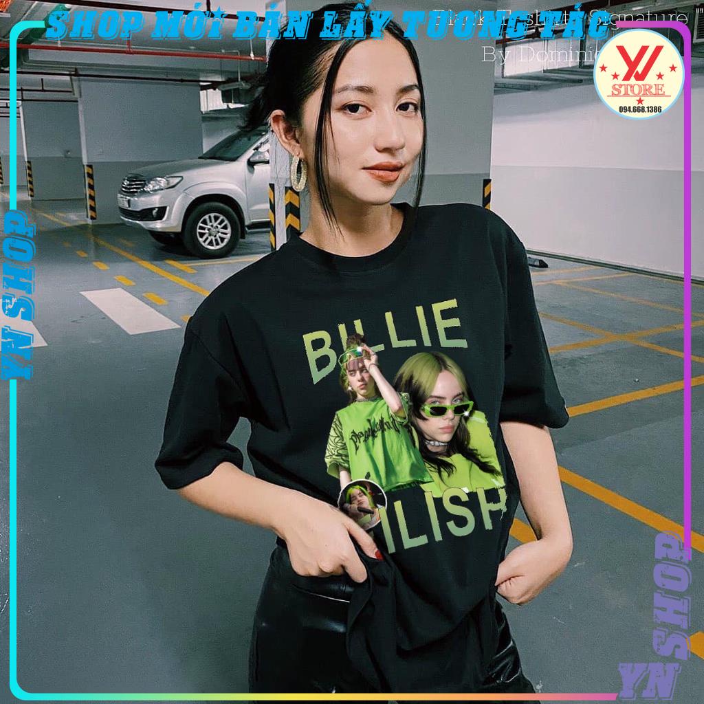Áo thun nữ form rộng - Áo phông unisex nam nữ tay lỡ phong cách Billie Eillish