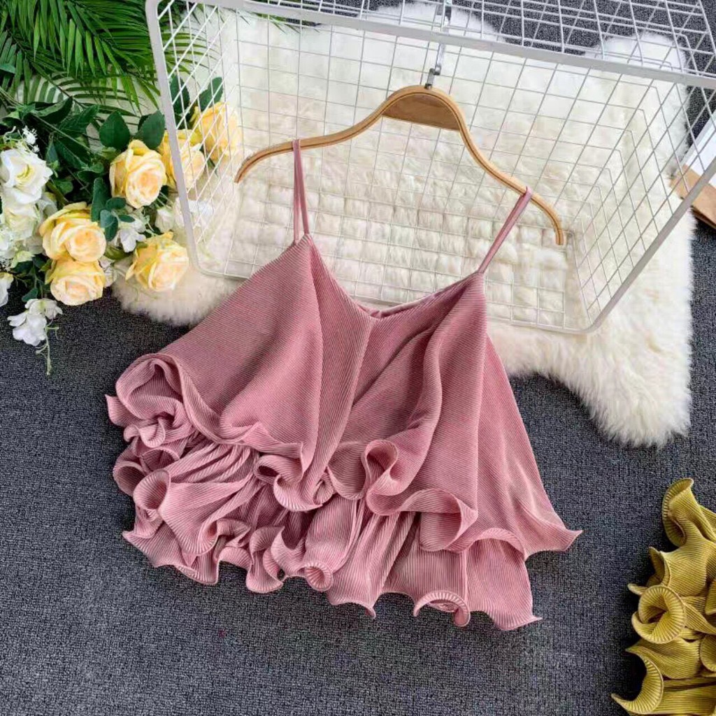 Áo voan 2 dây babydoll 2 lớp dày GB10063