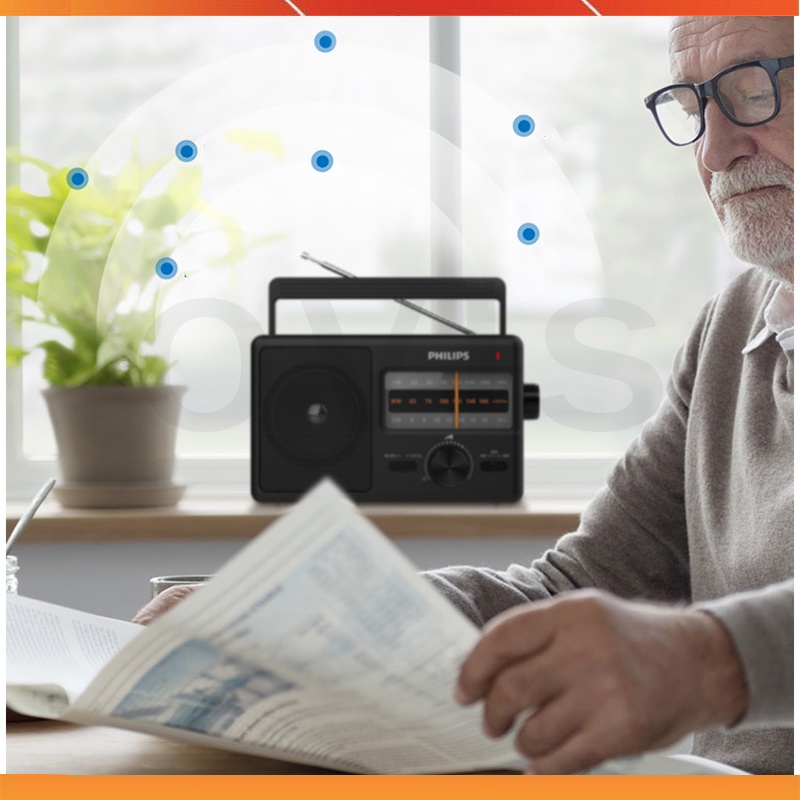 Philips TAR2368 / TAR3368 / TAR3568 - Đài Radio AM/FM/SW Cổ Điển Cỡ Lớn Dành Cho Người Già, Công Suất 6W