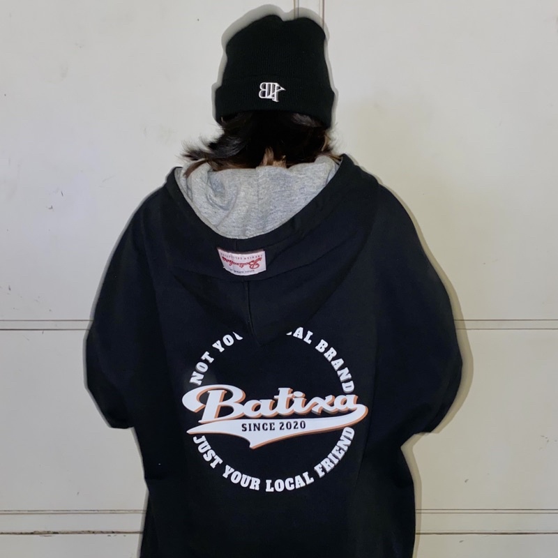 Áo Hoodie Nam Nữ Phối Hai Màu Đen Xám Mũ Rộng Hai Lớp Nỉ  Unisex  In Logo Cực Chất R18 Local Brand Chính Hãng BATIXA