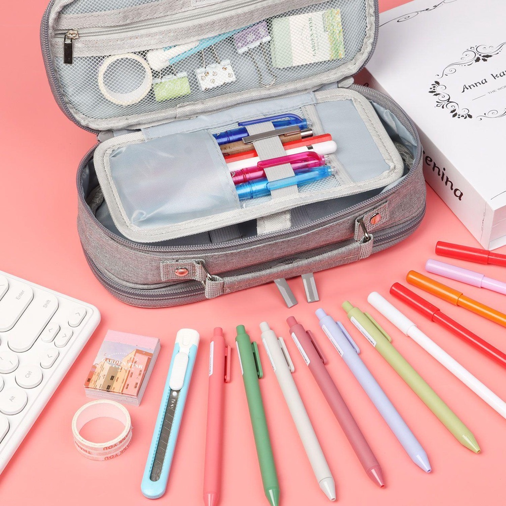 Doraw Hộp Đựng Bút Bằng Vải Canvas Đa Năng Sức Chứa Lớn Nhiều Màu Sắc Dùng Trong Văn Phòng