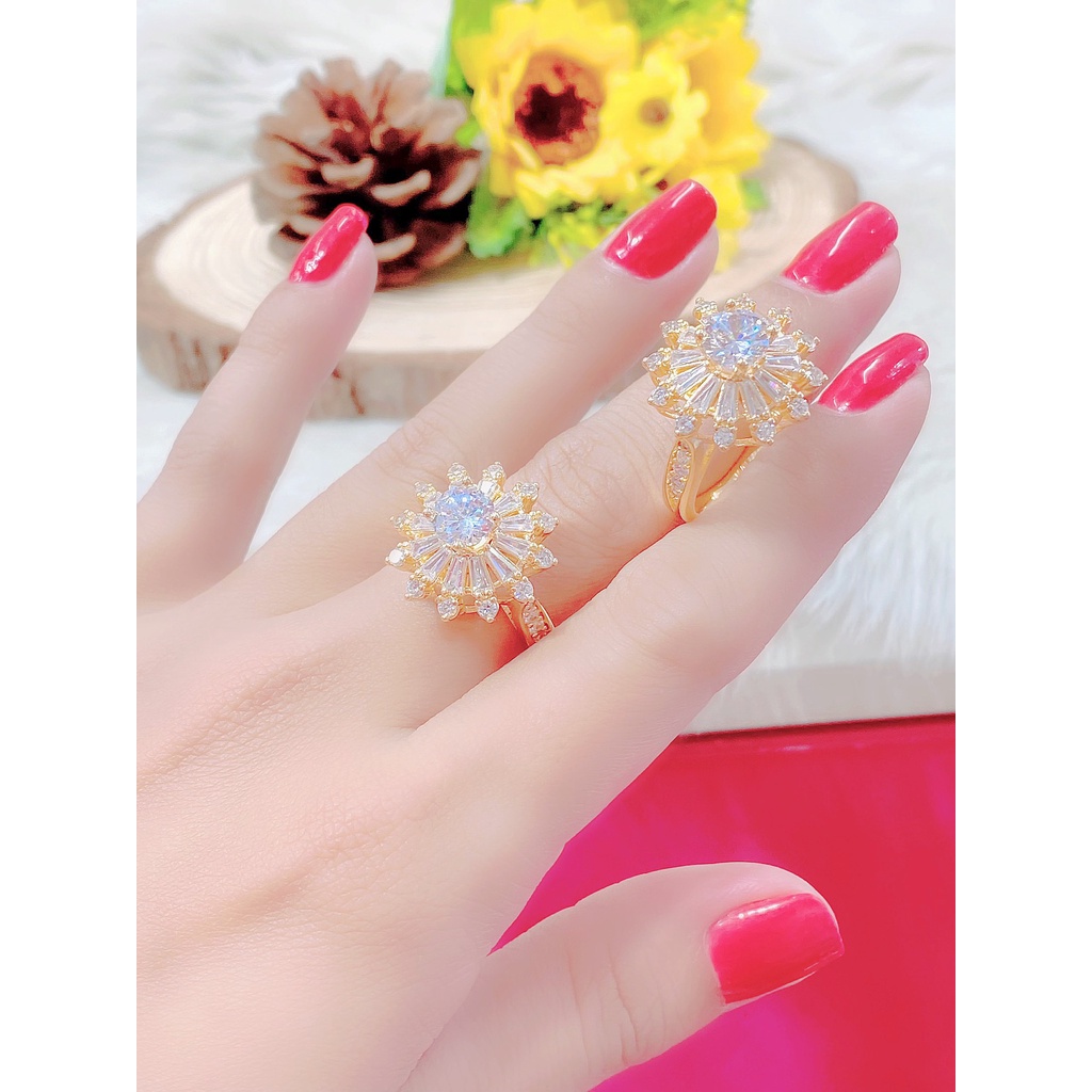 UHA - Nhẫn nữ mạ 18K đính đá CZ N740TCK-96