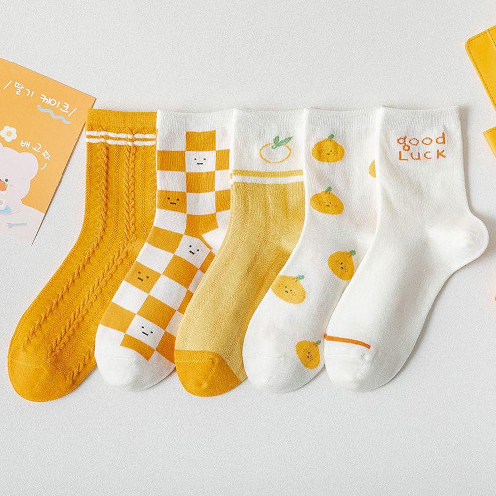 BEAUTY Tất Cotton Họa Tiết Caro Mới Đáng Yêu Thấm Hút Mồ Hôi Tốt Cho Nữ