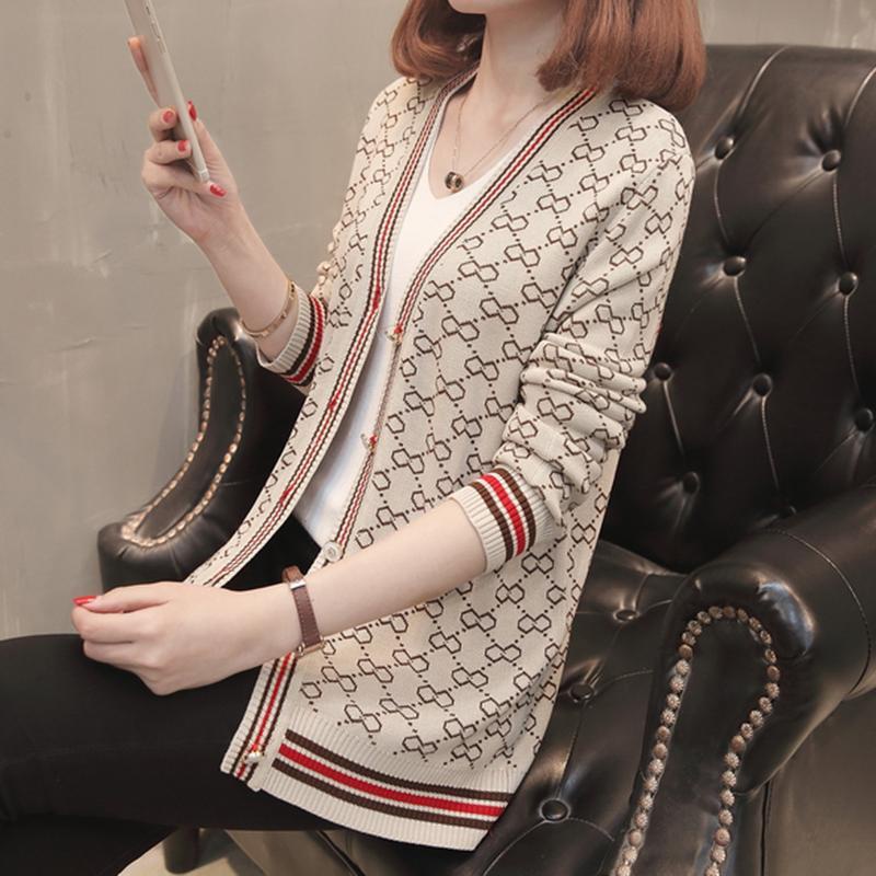 Áo Khoác Cardigan Dệt Kim Dày Dặn Thời Trang Xuân Thu Hàn Quốc Mới Cho Nữ