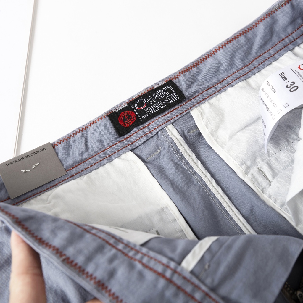 Quần kaki nam OWEN chuẩn hãng màu ghi, chất kaki cotton cao cấp, co giãn, form đứng dáng ôm nhẹ trẻ trung, năng động