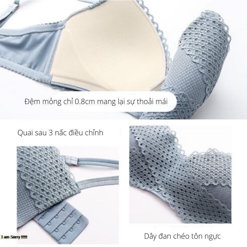 Set Đồ Lót ❤️FREESHIP❤️ Bộ Đồ Lót Ren Sweer Girl Đệm Mỏng, Không Gọng 994 siêu ngọt ngào quyến rũ