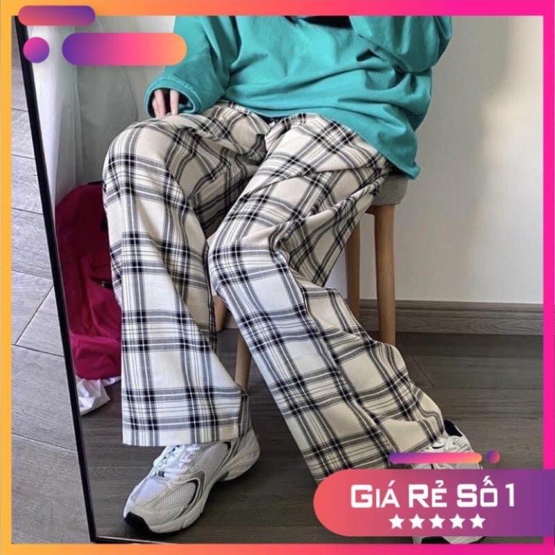 [Rẻ Vô Địch] Quần Kẻ Nữ Caro Lưng Cao Dáng Rộng Ống Suông Ulzzang Full Màu Hot Camastore