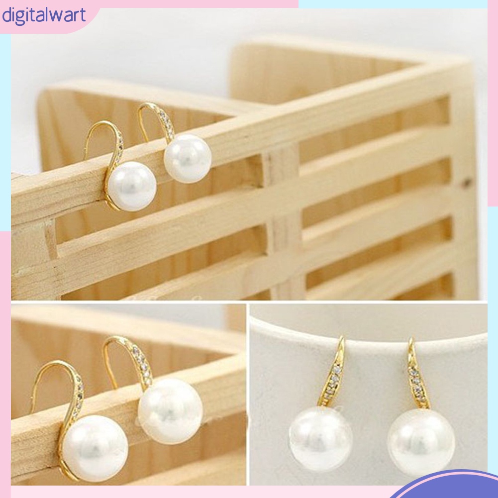 Bông Tai Nữ Đính Ngọc Ngọc Trai Dáng Dài Thời Trang