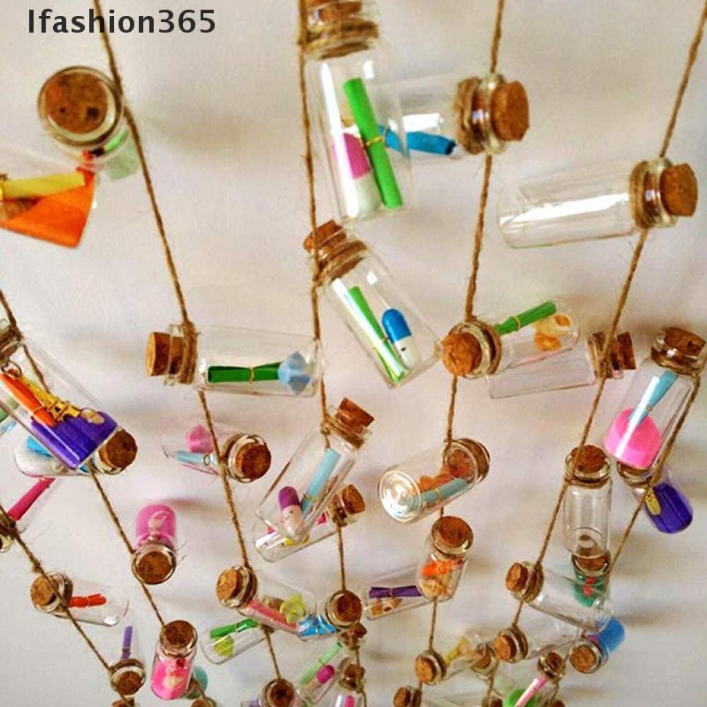 Set 10 lọ thủy tinh mini 365 với nút bần trong suốt trang trí tiệc cưới