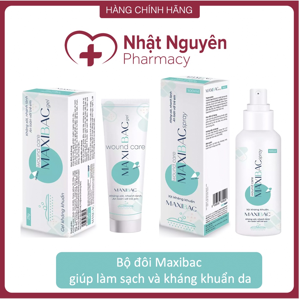 Bộ đôi xịt sát khuẩn và gel bôi MAXIBAC