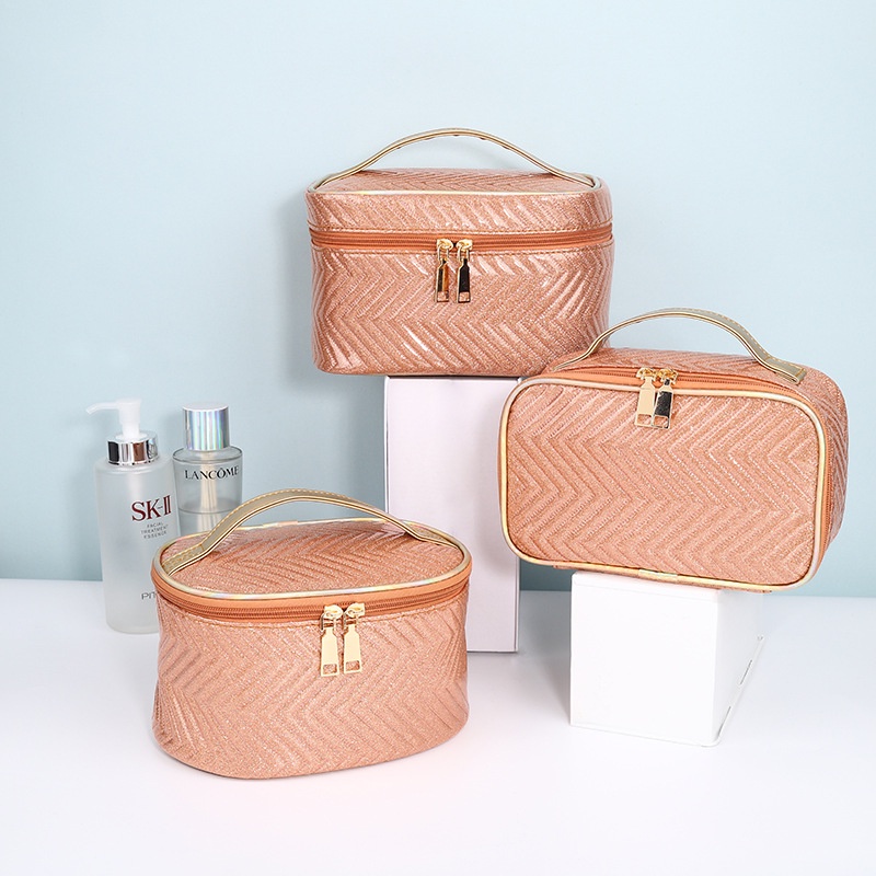 Túi Đựng Mỹ Phẩm Chống Thấm Nước Đính Ngọc Trai Thời Trang Âu Mỹ