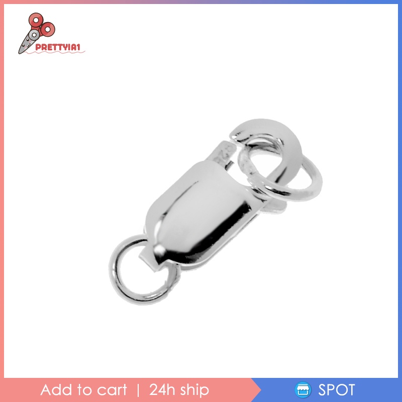 [Prettyia1] Vòng Tay / Vòng cổ Mạ Bạc 925 Khóa Tôm Hùm Kích Thước 12 14 8 mm