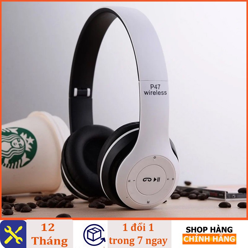Tai nghe bluetooth P47 chụp tai - Có khe cắm thẻ nhớ