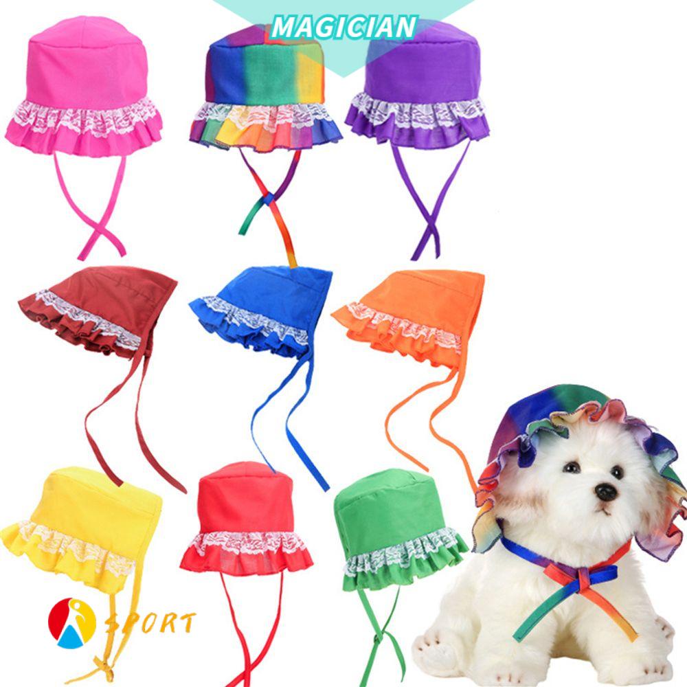 Mũ Tắm Chống Nắng Phối Ren Nhiều Màu Sắc Thoải Mái Cho Thú Cưng