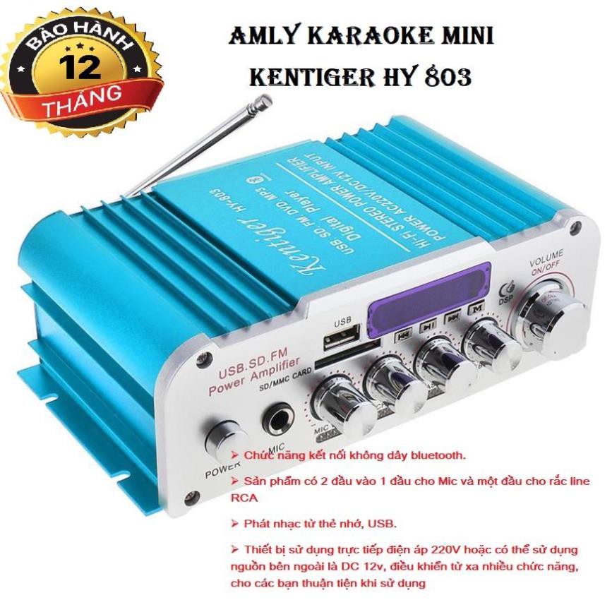 Amply Nào Tốt, Amply 12V, Amly mini Karaoke Kentiger HY 803 Công Suất Lớn Âm Thanh Hay, Âm Bass Chuẩn y