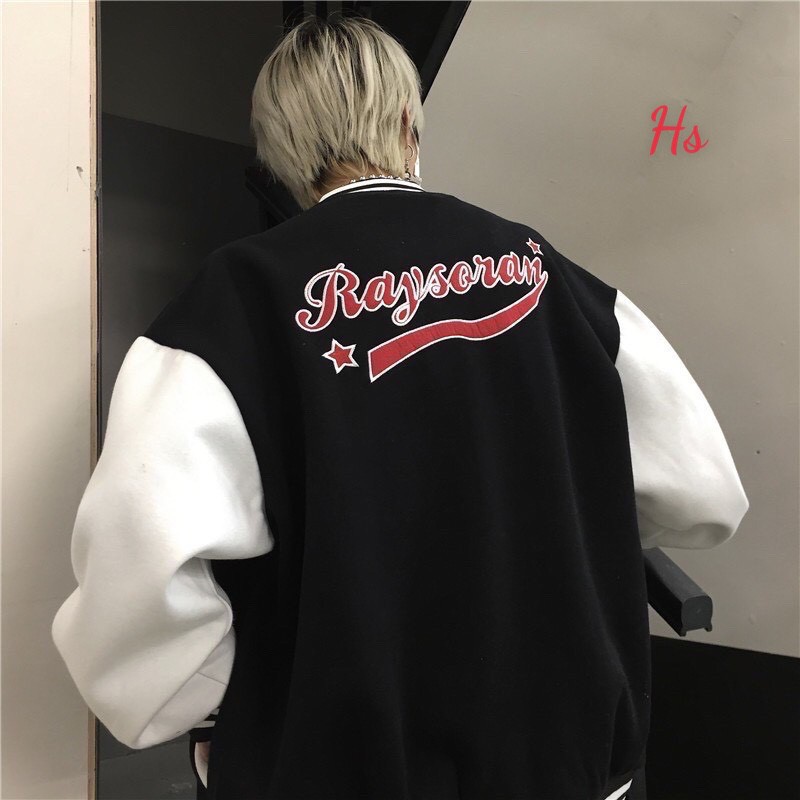 Áo Khoác Nam Nữ, Áo Bomber Cúc Bấm Thêu Chữ R Chất Liệu Nỉ Bông Mềm Mịn Daisy Boutique SP000605