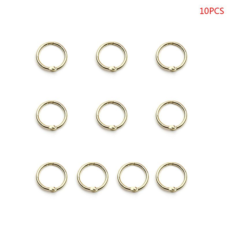 folღ 10PCS Metal Hinged Rings Loose Leaf Book Binder DIY Scrapbook Photo Album Hoops